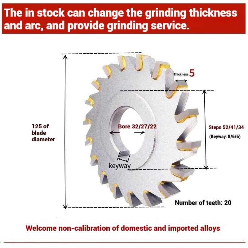 1057-Alloy three-face milling cutter can be customized tungsten steel 63 80 100 125 YW2 steel parts milling slot welding disk cutter Shandong Denso Pricision Tools Co.,Ltd.